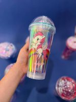 ماگ اسموتی چراغ دار LED دوجداره نشکن نی دار اورجینال وارداتی مدل اکریلیک - تصویر 4